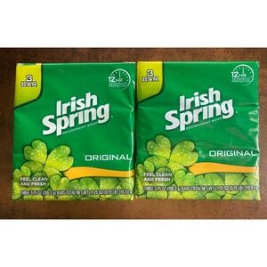 2 BOXES Irish Spring ORIGINAL SCENT Bar Soap 3.75 Ounce (Each Box is 3 bars X 2)
